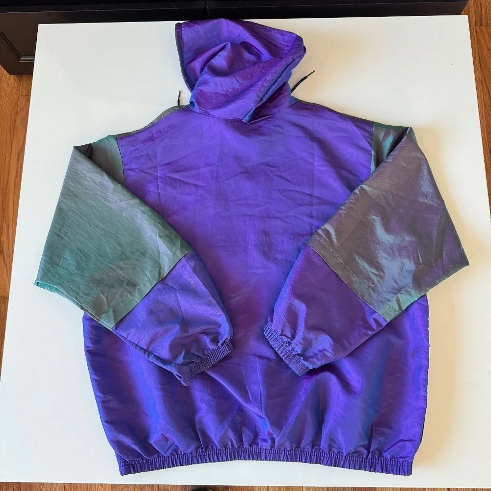Vintage 90s Virginia Beach Windbreaker Jacket Mens OS Iridescent USA Wise Guy